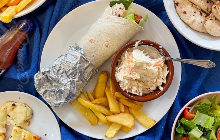 Air Fryer Sweet Chilli Chicken and Halloumi Wraps