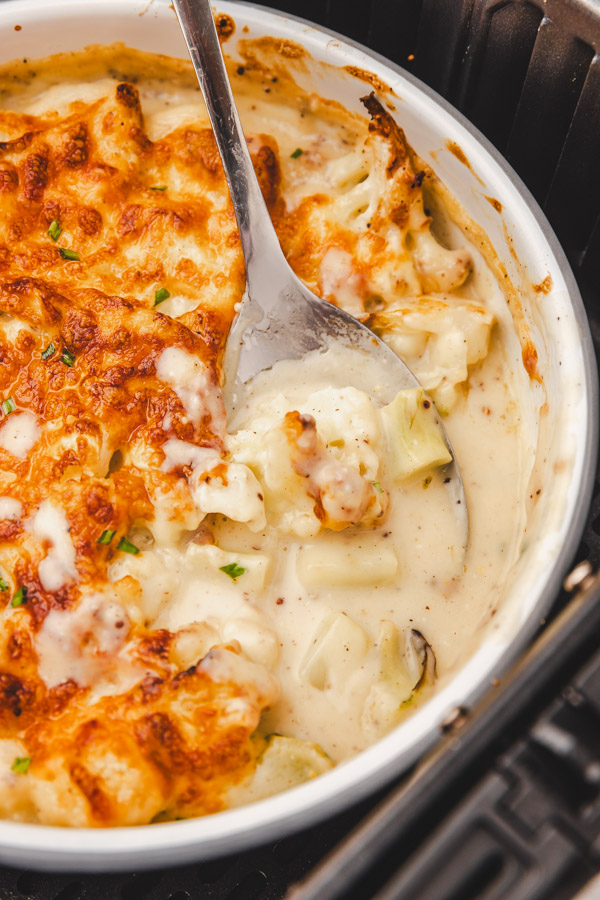 Air Fryer Cauliflower Cheese